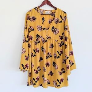 Urban Outfitters mustard yellow floral dress